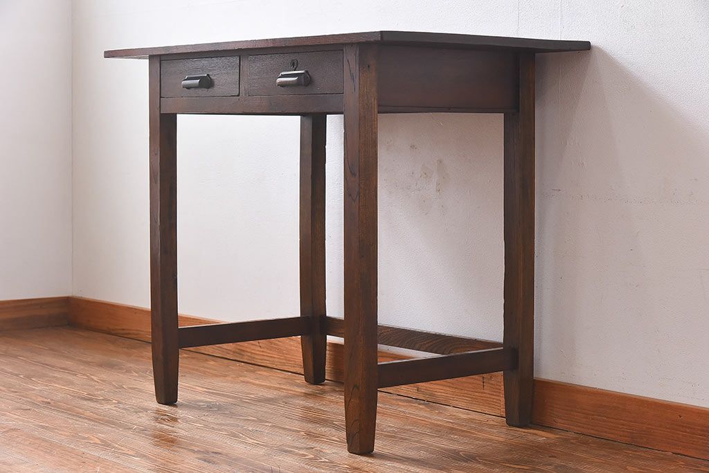 アンティーク家具　和製アンティーク　古い木の質感が味わい深いコンソールテーブル(平机)