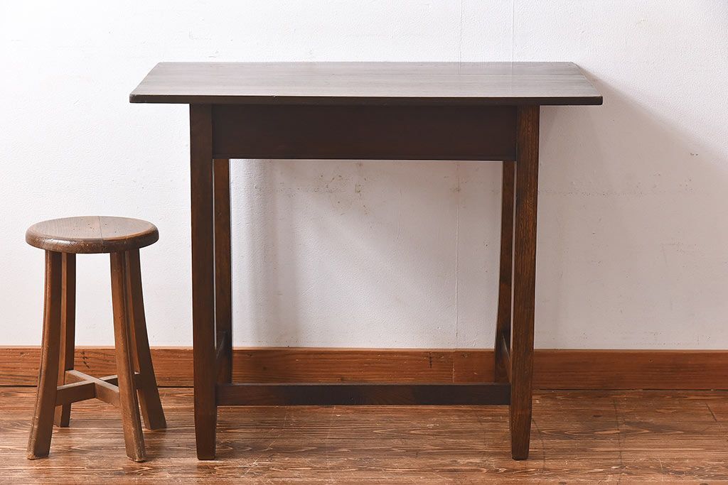 アンティーク家具　和製アンティーク　古い木の質感が味わい深いコンソールテーブル(平机)