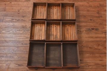 アンティーク家具　イギリスアンティーク　オーク材の杢目が美しいカードケース(引き出し、チェスト、小物収納、図書館、図書室)