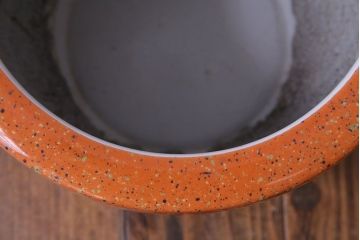 アンティーク雑貨　ノリタケ・則武(日陶)　オールドノリタケ　砂地橙色火鉢(鉢カバー)(1)