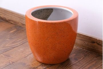 アンティーク雑貨　ノリタケ・則武(日陶)　オールドノリタケ　砂地橙色火鉢(鉢カバー)(2)