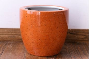 アンティーク雑貨　ノリタケ・則武(日陶)　オールドノリタケ　砂地橙色火鉢(鉢カバー)(2)