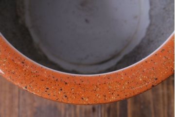 アンティーク雑貨　ノリタケ・則武(日陶)　オールドノリタケ　砂地橙色火鉢(鉢カバー)(2)