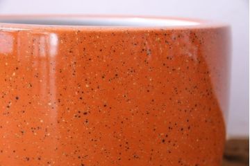 アンティーク雑貨　ノリタケ・則武(日陶)　オールドノリタケ　砂地橙色火鉢(鉢カバー)(2)