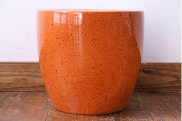 アンティーク雑貨　ノリタケ・則武(日陶)　オールドノリタケ　砂地橙色火鉢(鉢カバー)(2)