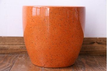 アンティーク雑貨　ノリタケ・則武(日陶)　オールドノリタケ　砂地橙色火鉢(鉢カバー)(2)