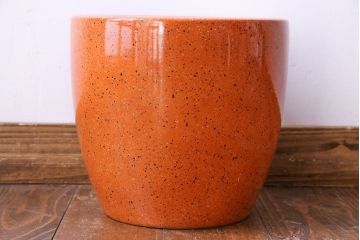 アンティーク雑貨　ノリタケ・則武(日陶)　オールドノリタケ　砂地橙色火鉢(鉢カバー)(2)