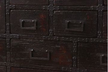 アンティーク家具　古民具　江戸期　珍しいデザインの新潟産・帳場箪笥(薬箪笥)