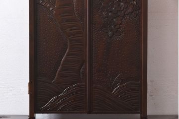 中古　伝統工芸　軽井沢彫り　繊細な技が光るドレッサー(三面鏡、鏡台、化粧台)