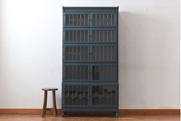 【I様ご成約分】ペイント家具　レトロなスタッキングブックケース(本箱、収納棚)