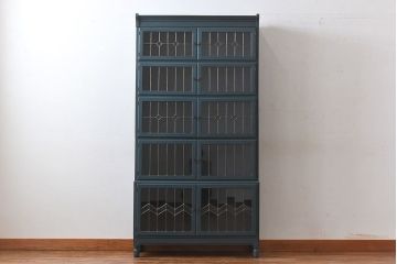 【I様ご成約分】ペイント家具　レトロなスタッキングブックケース(本箱、収納棚)