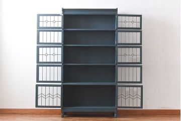 【I様ご成約分】ペイント家具　レトロなスタッキングブックケース(本箱、収納棚)