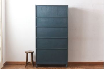 【I様ご成約分】ペイント家具　レトロなスタッキングブックケース(本箱、収納棚)