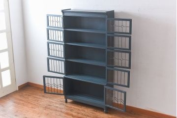 【I様ご成約分】ペイント家具　レトロなスタッキングブックケース(本箱、収納棚)