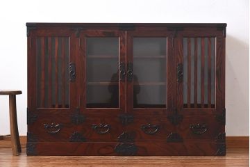 中古美品　岩谷堂箪笥　No.746　覚山サイドボード(収納棚、タンス)(定価約60万円)