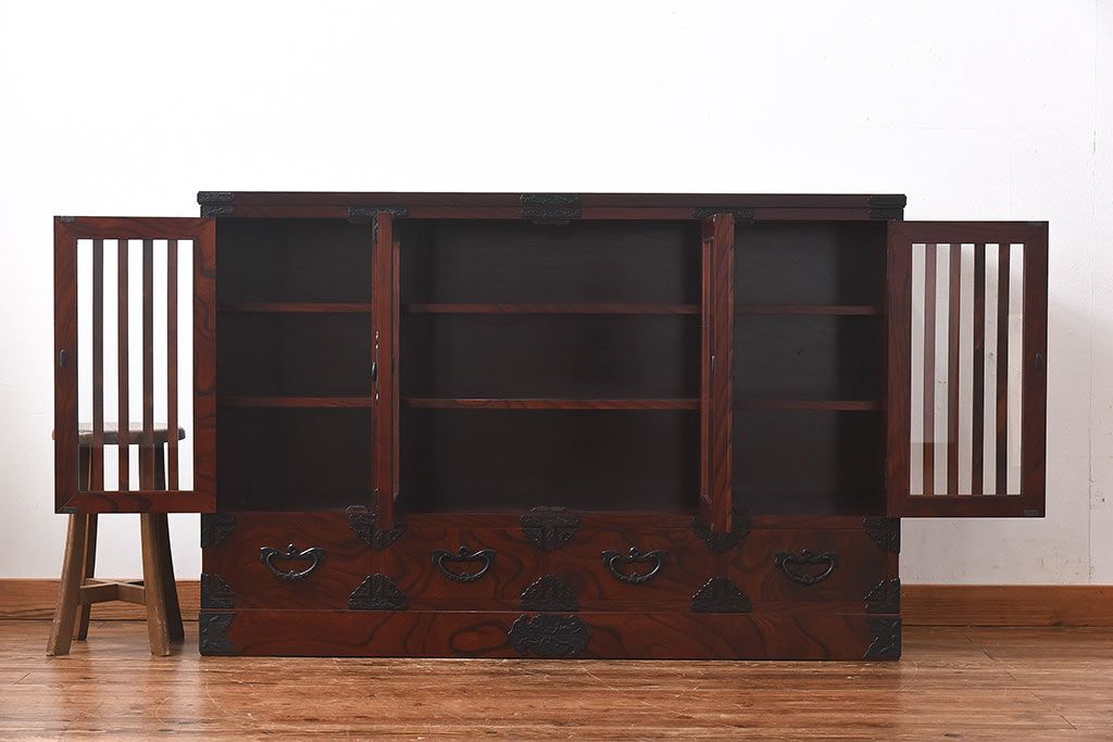 中古美品　岩谷堂箪笥　No.746　覚山サイドボード(収納棚、タンス)(定価約60万円)