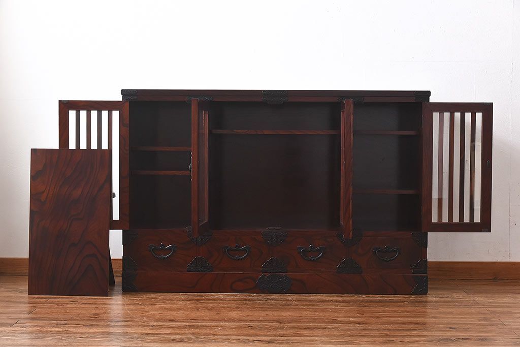 中古美品　岩谷堂箪笥　No.746　覚山サイドボード(収納棚、タンス)(定価約60万円)