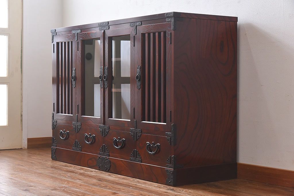 中古美品　岩谷堂箪笥　No.746　覚山サイドボード(収納棚、タンス)(定価約60万円)