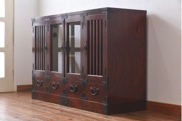 中古美品　岩谷堂箪笥　No.746　覚山サイドボード(収納棚、タンス)(定価約60万円)