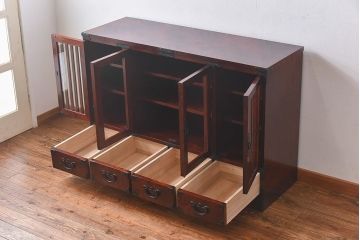 中古美品　岩谷堂箪笥　No.746　覚山サイドボード(収納棚、タンス)(定価約60万円)