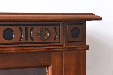 中古　イタリア輸入家具　クラシックな引き出し付きガラスケース(飾り棚、コレクションラック)