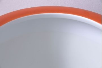 アンティーク雑貨　オールドノリタケ(日陶)　朱色地白菊文様　レトロな火鉢(手あぶり、鉢カバー)(3)