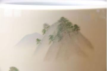 アンティーク雑貨　ノリタケ・則武(日陶) 　和の雰囲気漂う松の図の火鉢(手あぶり、鉢カバー、ディスプレイ)(1)(R-027650)