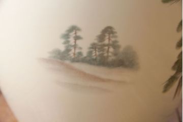 アンティーク雑貨　ノリタケ・則武(日陶) 　和の雰囲気漂う松の図の火鉢(手あぶり、鉢カバー、ディスプレイ)(1)(R-027650)