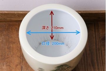 和製アンティーク　オールドノリタケ　日陶(則武) 　和の雰囲気漂う松の図の火鉢(瀬戸火鉢、Noritake、noritake、NORITAKE、手あぶり、鉢カバー、ディスプレイ)(1)(R-027650)