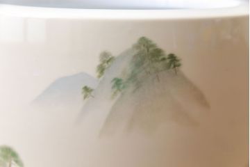 アンティーク雑貨　ノリタケ・則武(日陶) 　和の雰囲気漂う松の図の火鉢(手あぶり、鉢カバー)(2)