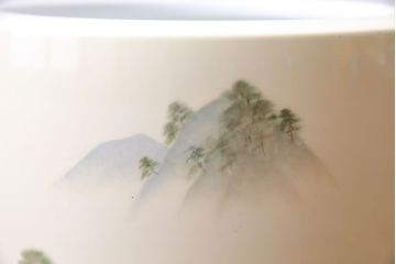 アンティーク雑貨　ノリタケ・則武(日陶) 　和の雰囲気漂う松の図の火鉢(手あぶり、鉢カバー、ディスプレイ)(3)(R-027652)