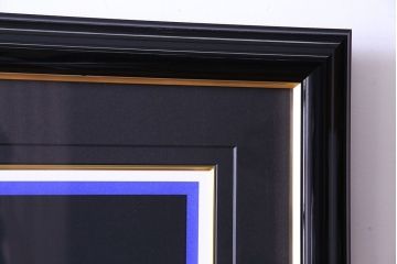 アンティーク雑貨　鶴田一郎　シルクスクリーン(セリグラフ) サイン入り　「燃ゆる想い/青」