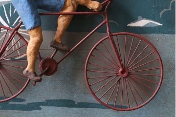 アンティーク雑貨　ビンテージ　自転車モチーフのアンティーク木製看板