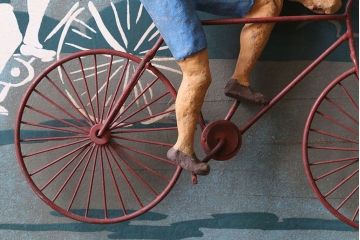 アンティーク雑貨　ビンテージ　自転車モチーフのアンティーク木製看板