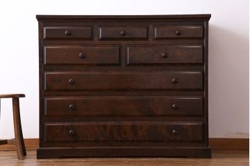 中古　北海道民芸家具　落ち着きある趣きのチェスト(引き出し、箪笥)
