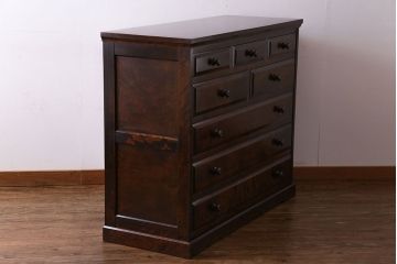 中古　北海道民芸家具　落ち着きある趣きのチェスト(引き出し、箪笥)