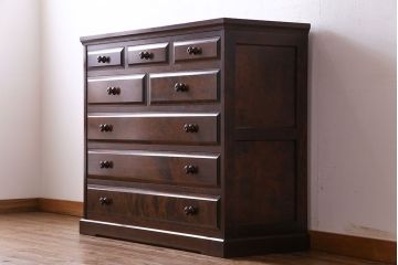 中古　北海道民芸家具　落ち着きある趣きのチェスト(引き出し、箪笥)