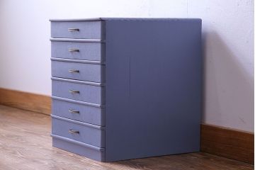 アンティーク家具　落ち着きあるラベンダーのペイントが魅力の小引き出し(小物収納、小物入れ)