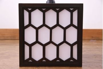 中古 松本民芸家具　シックな雰囲気の亀甲型ペンダントライト(天井照明)