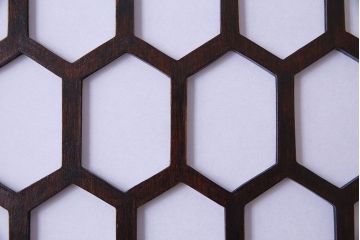 中古 松本民芸家具　シックな雰囲気の亀甲型ペンダントライト(天井照明)