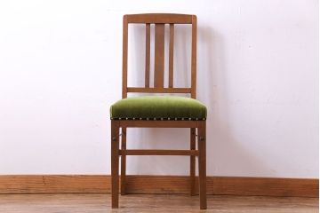 アンティーク家具　和製アンティーク　落ち着きのある色味のナラ材のチェア(椅子、ダイニングチェア)