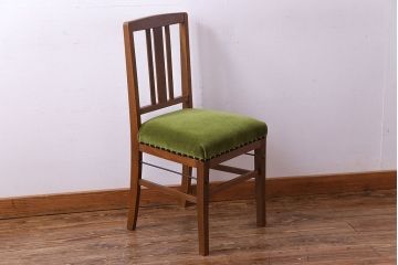 アンティーク家具　和製アンティーク　落ち着きのある色味のナラ材のチェア(椅子、ダイニングチェア)