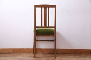 アンティーク家具　和製アンティーク　落ち着きのある色味のナラ材のチェア(椅子、ダイニングチェア)