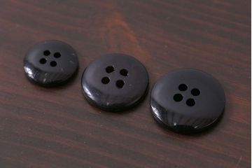アンティーク雑貨　ツヤのあるシンプルな黒色ビンテージボタンセット