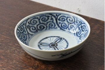 アンティーク雑貨　江戸期　古伊万里　染付蛸唐草　なます皿(和食器)(2)