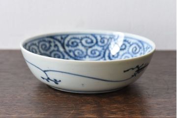 アンティーク雑貨　江戸期　古伊万里　染付蛸唐草　なます皿(和食器)(2)
