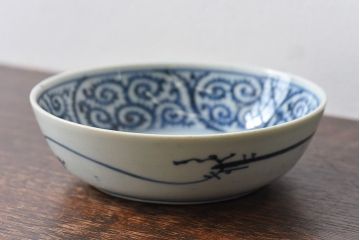 アンティーク雑貨　江戸期　古伊万里　染付蛸唐草　なます皿(和食器)(2)