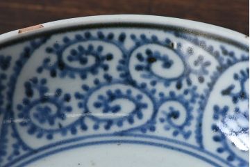 アンティーク雑貨　江戸期　古伊万里　染付蛸唐草　なます皿(和食器)2枚セット(1)