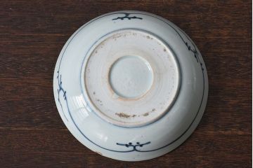 アンティーク雑貨　江戸期　古伊万里　染付蛸唐草　なます皿(和食器)2枚セット(2)