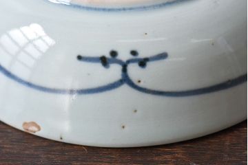 アンティーク雑貨　江戸期　古伊万里　染付蛸唐草　なます皿(和食器)2枚セット(2)